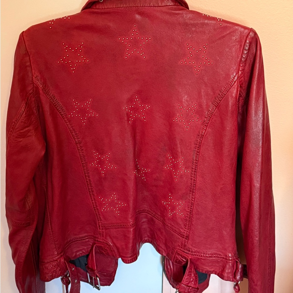 Majestic Red Leather Jacket - Picture 2 of 2